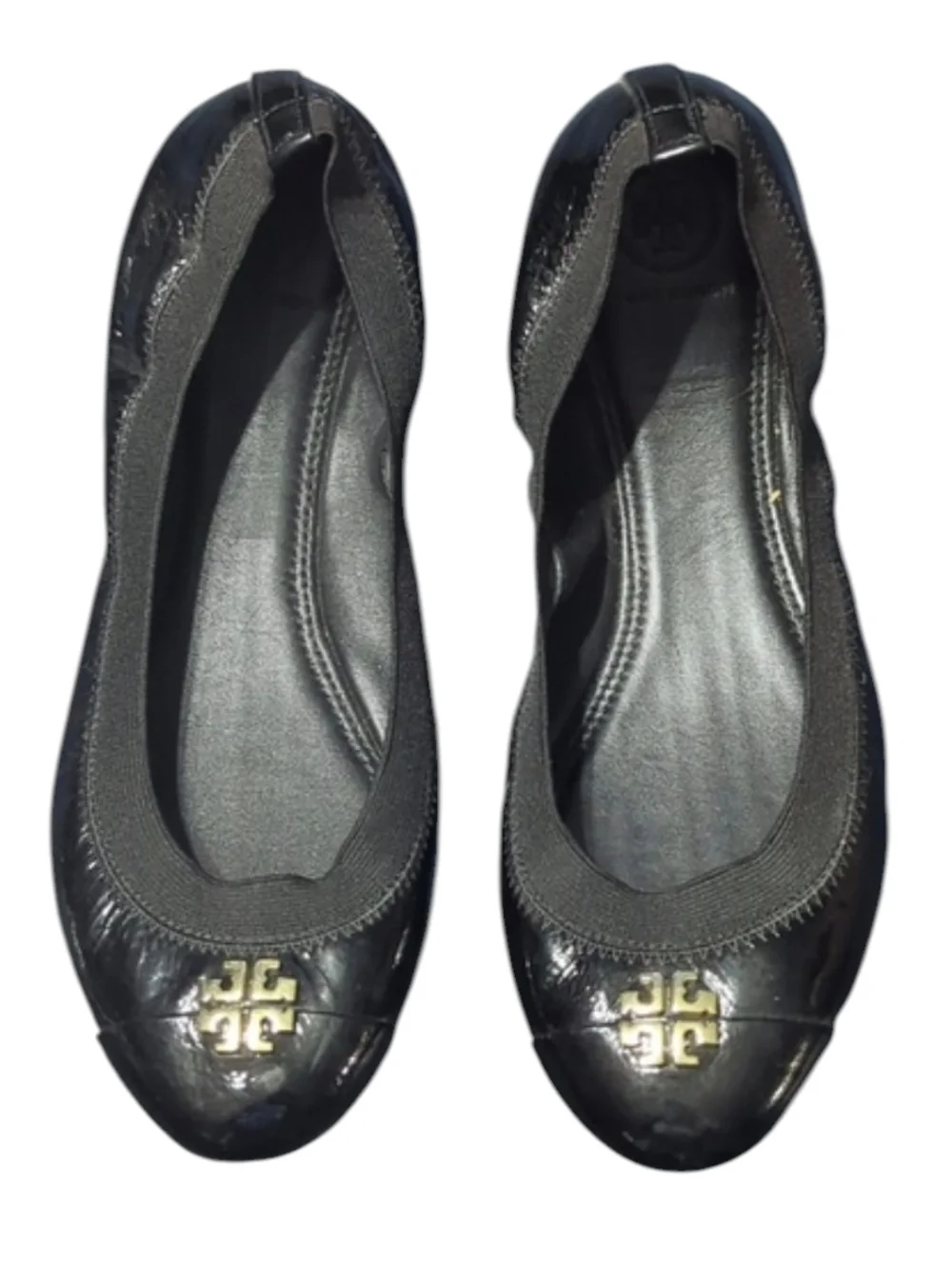 Tory Burch Womens Ballet Flats‎ Jolie Cap Toe Patent Leather Quiet Luxury 8.5